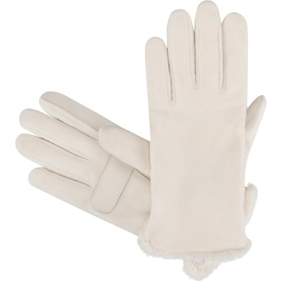 Women's Stretch Fleece Gloves With Microlux Lining and Touch Technology Ivory - Picture 4 of 6